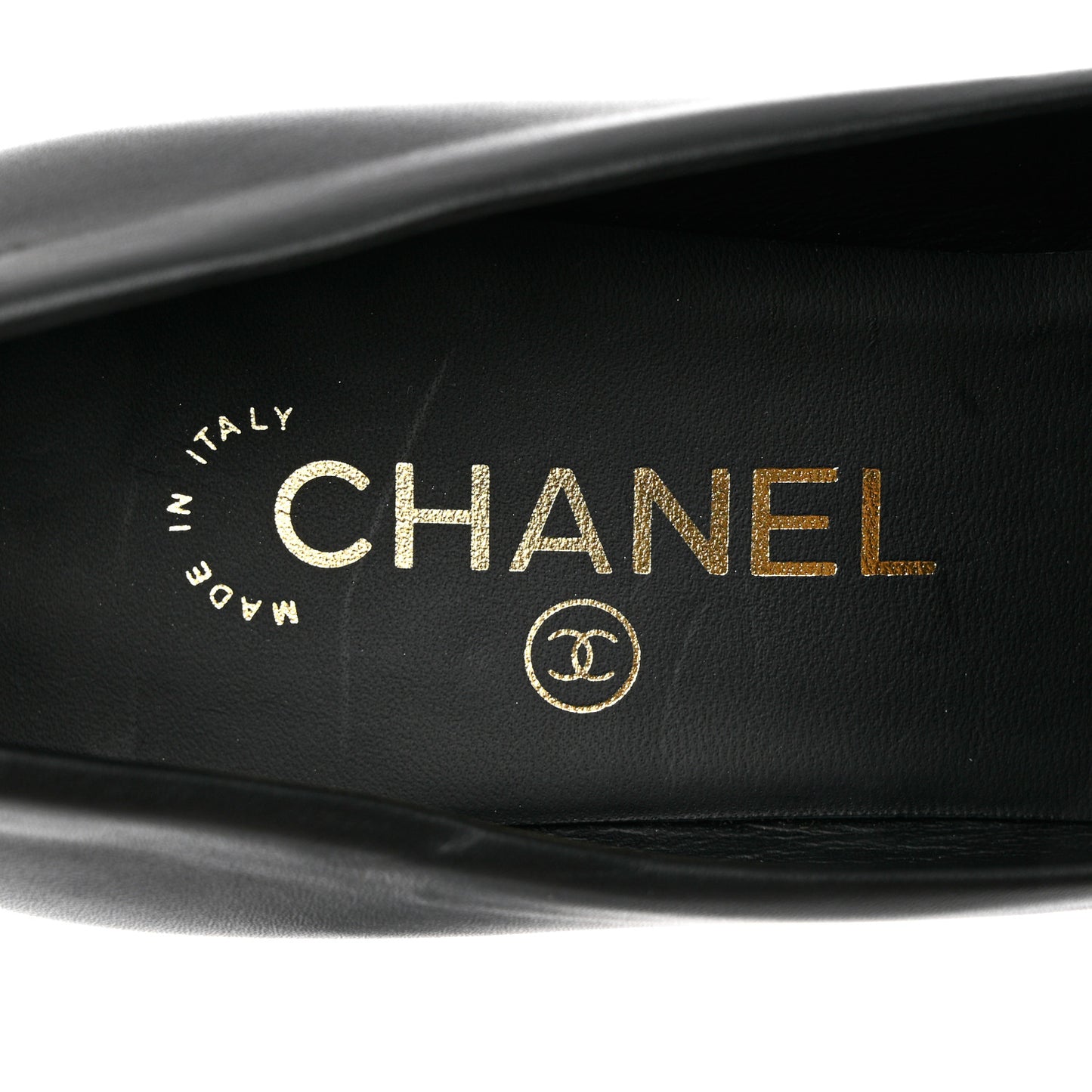 Lambskin CC Cap Toe Platform Chain Pumps 38 Black