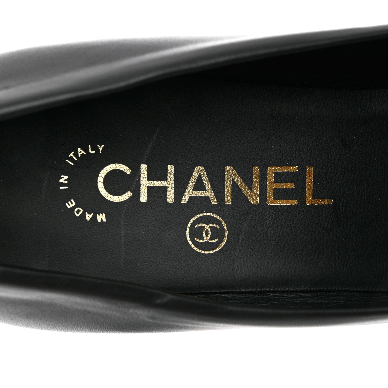 Chanel Lambskin CC Cap Toe Platform Chain Pumps 38 Black 7 of 13