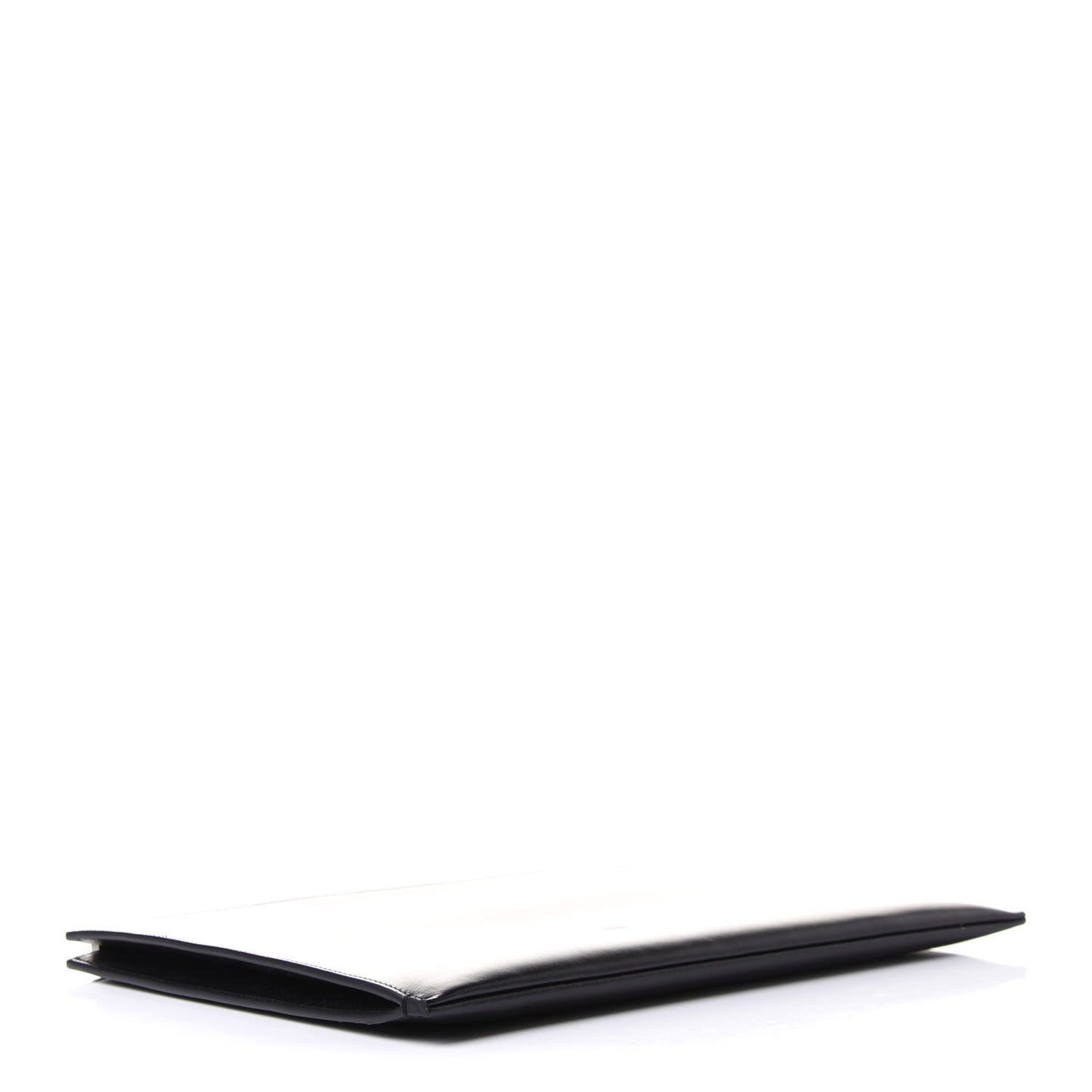 Calfskin Logo Zipped Tablet Pouch Black