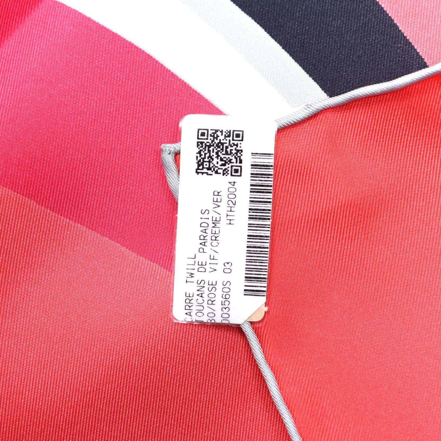 Hermes Silk Toucans De Paradis Scarf 90 Rose Vif Creme Vert 5 of 5