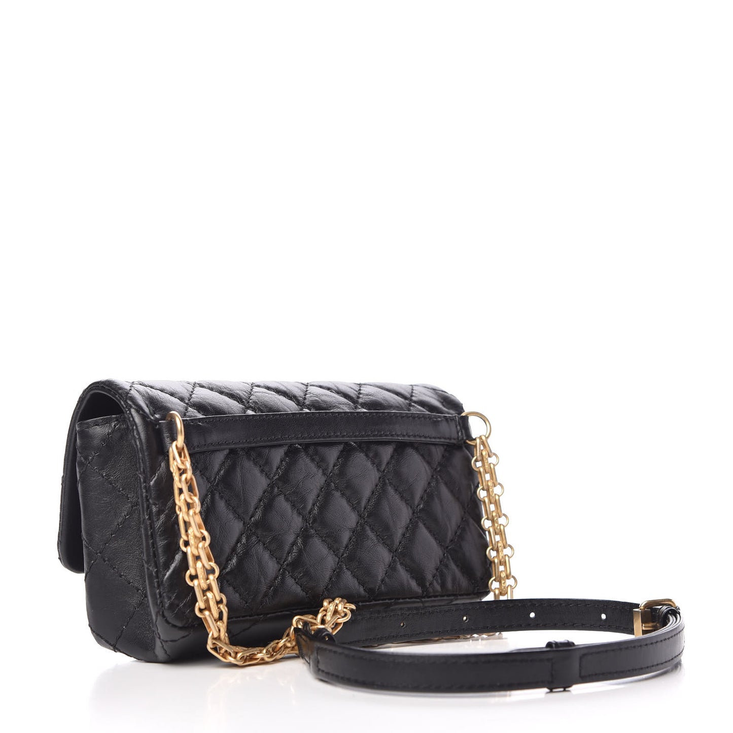 Aged Calfskin Quilted 2.55 Reissue Flap Belt Bag Black
