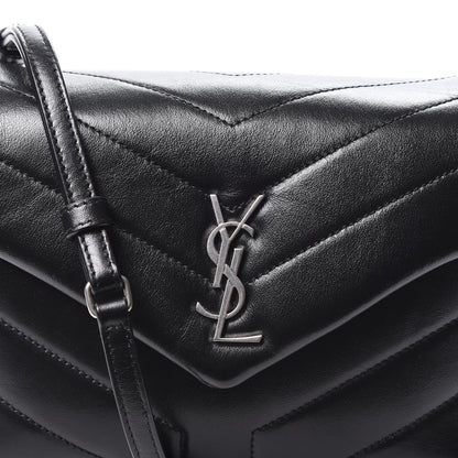 Saint Laurent Calfskin Y Quilted Monogram Toy Loulou Crossbody Bag Black 11 of 11