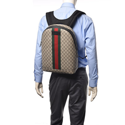 Gucci GG Supreme Monogram Web Dome Backpack Black 2 of 10