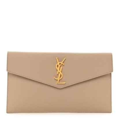 Saint Laurent Grain De Poudre Uptown Pouch Dark Beige 1 of 9