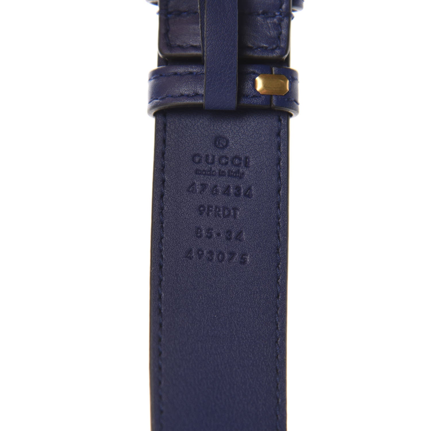 Gucci Velvet Matelasse GG Marmont Belt Bag 85 34 Cobalt Blue 8 of 11