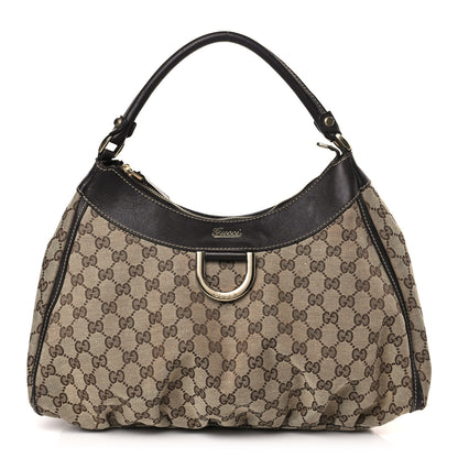 Gucci Monogram Large D Gold Hobo Dark Brown 1 of 10