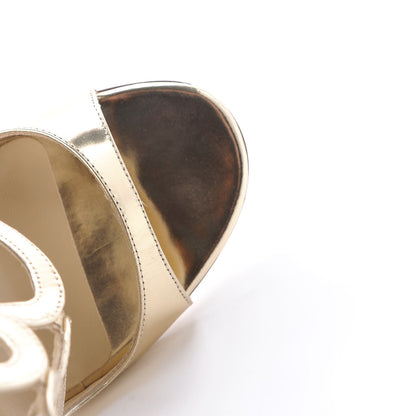 Jimmy Choo Mirror Calfskin Lang Sandals 38.5 Gold 11 of 16