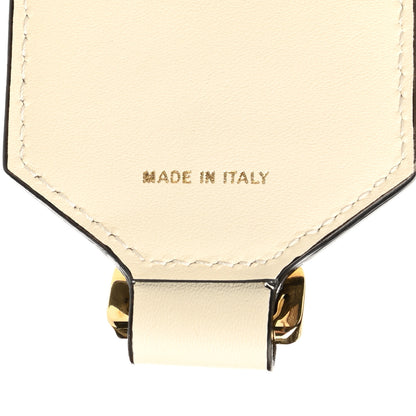 Fendi Ribbon Vitello King Logo Embossed Gingham Woven Adjustable Strap You White Ice Ghianda Ice 5 of 5