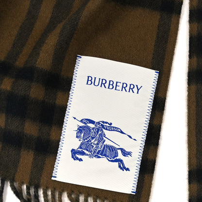Burberry Cashmere Fringe Scarf Brown Khaki 3 of 4