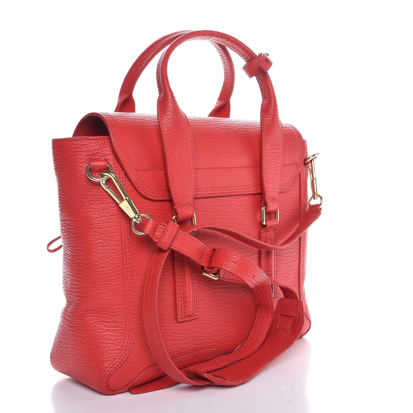 3.1 Textured Calfskin Medium Pashli Satchel Red