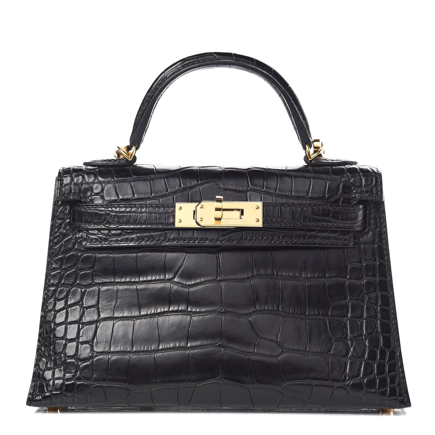 Hermes Matte Alligator Mini Kelly Sellier 20 Black 1 of 33