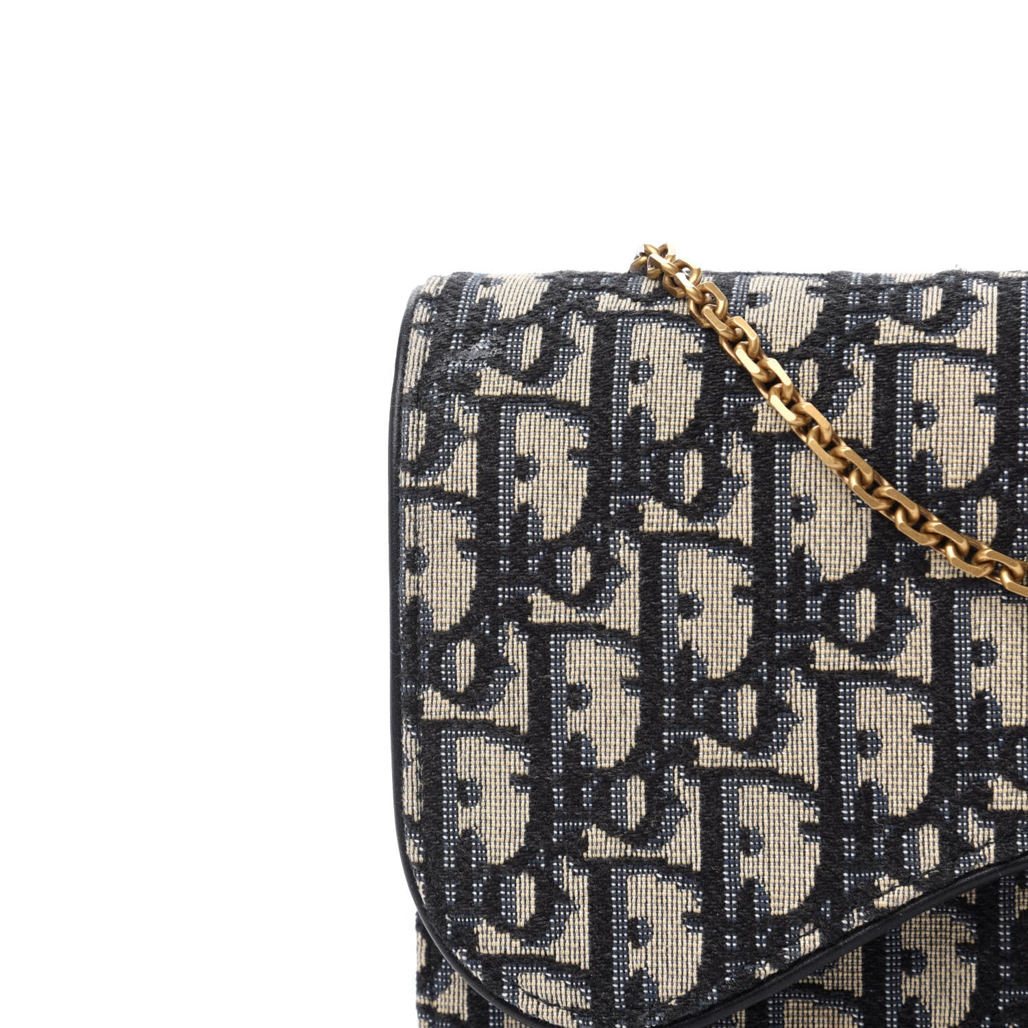 Christian Dior Oblique Saddle Chain Pouch Blue 9 of 10