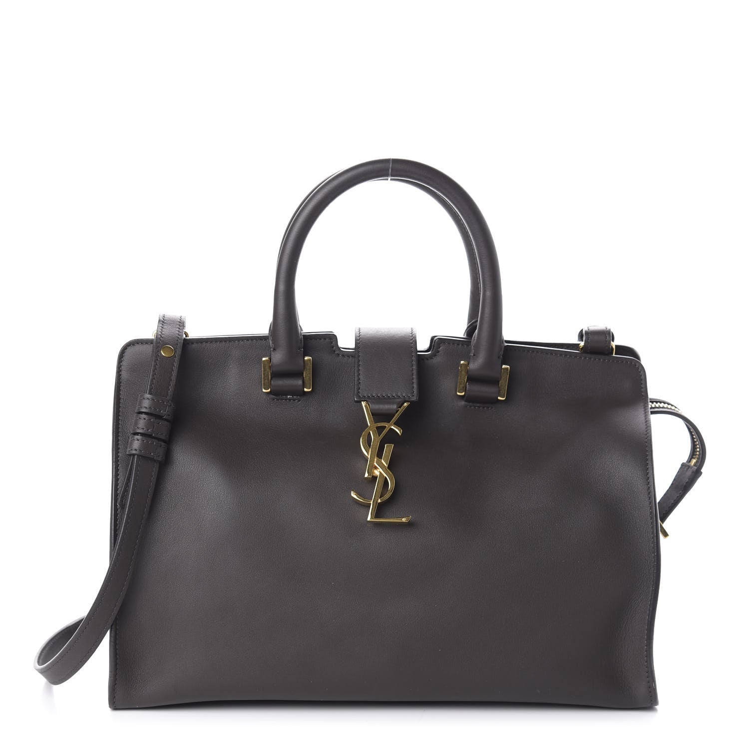 Saint Laurent Smooth Calfskin Small Cabas Monogram Dark Grey 1 of 11