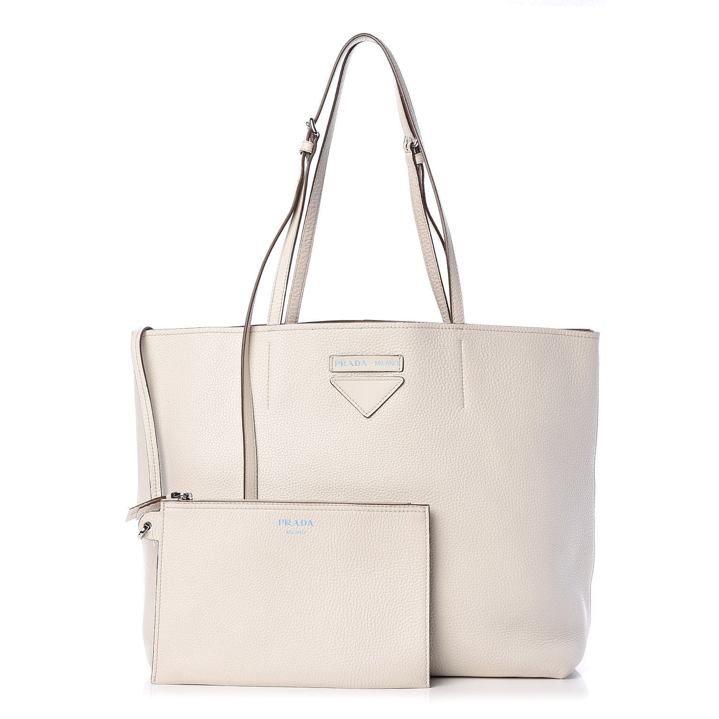 Calfskin Large Concept Shopper Tote Off White