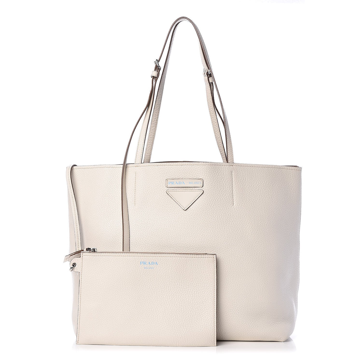 Prada Calfskin Large Concept Shopper Tote Off White 1 of 14