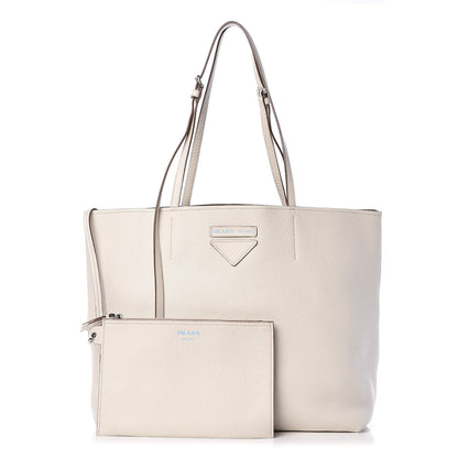 Prada Calfskin Large Concept Shopper Tote Off White 1 of 14