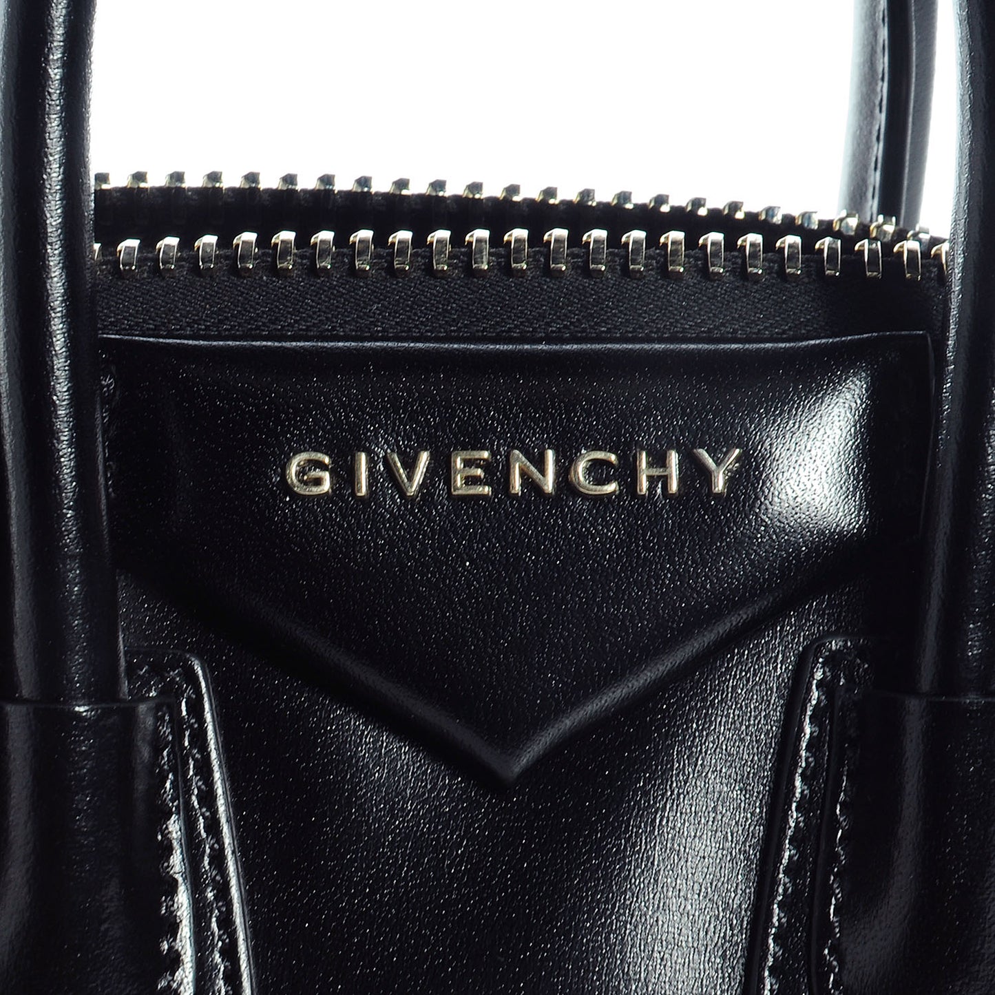 Shiny Lord Calfskin Mini Antigona Black