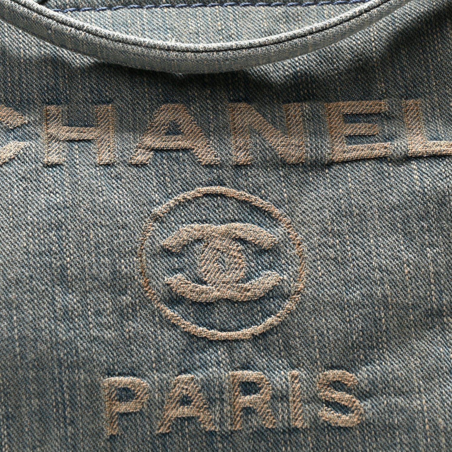 Chanel Denim Small Deauville Tote Light Blue 8 of 10