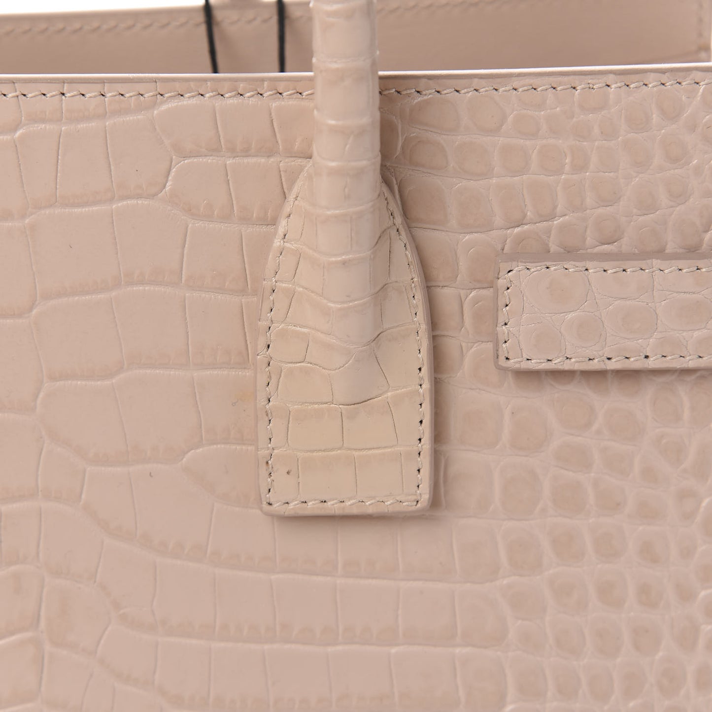 Calfskin Crocodile Embossed Baby Sac De Jour Rose Antic