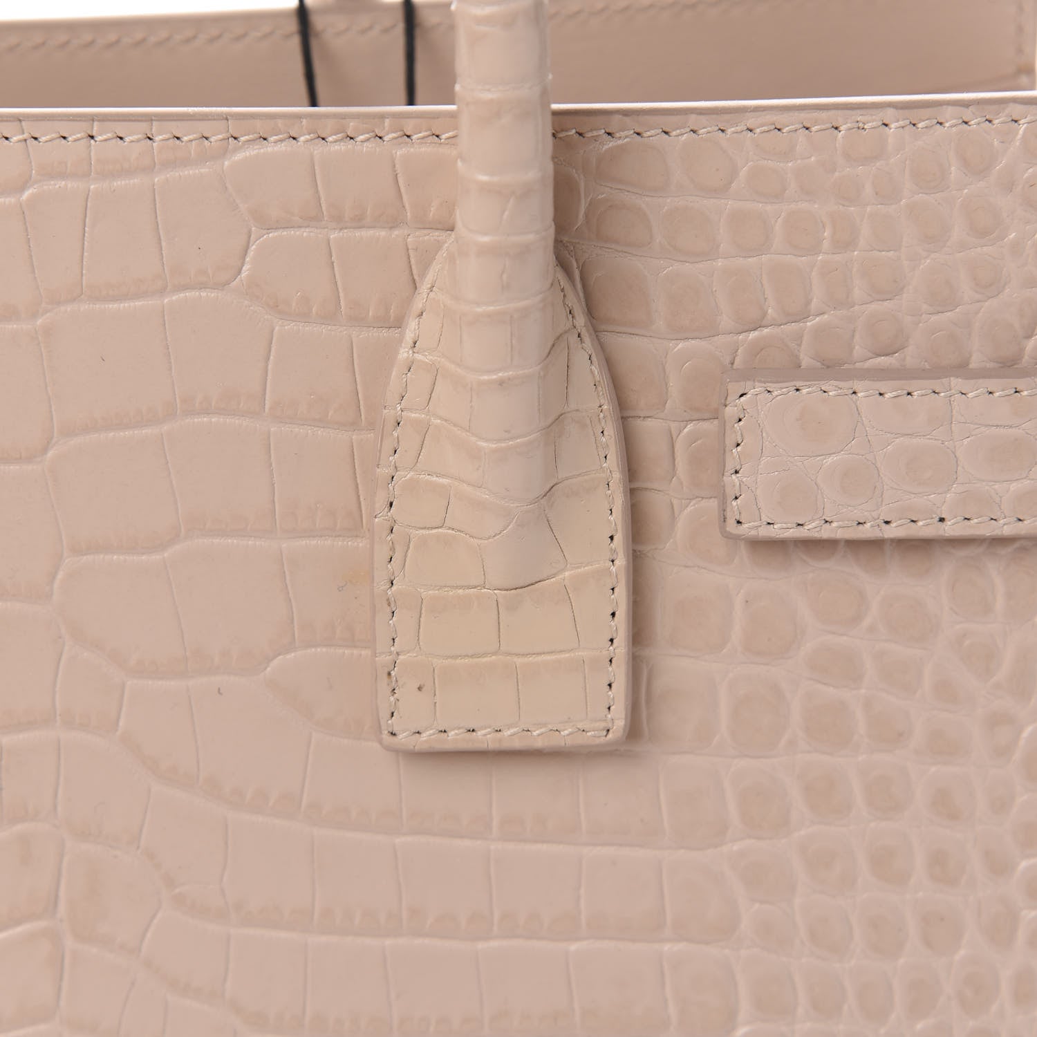 Saint Laurent Calfskin Crocodile Embossed Baby Sac De Jour Rose Antic 10 of 13