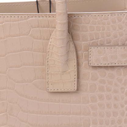 Saint Laurent Calfskin Crocodile Embossed Baby Sac De Jour Rose Antic 10 of 13