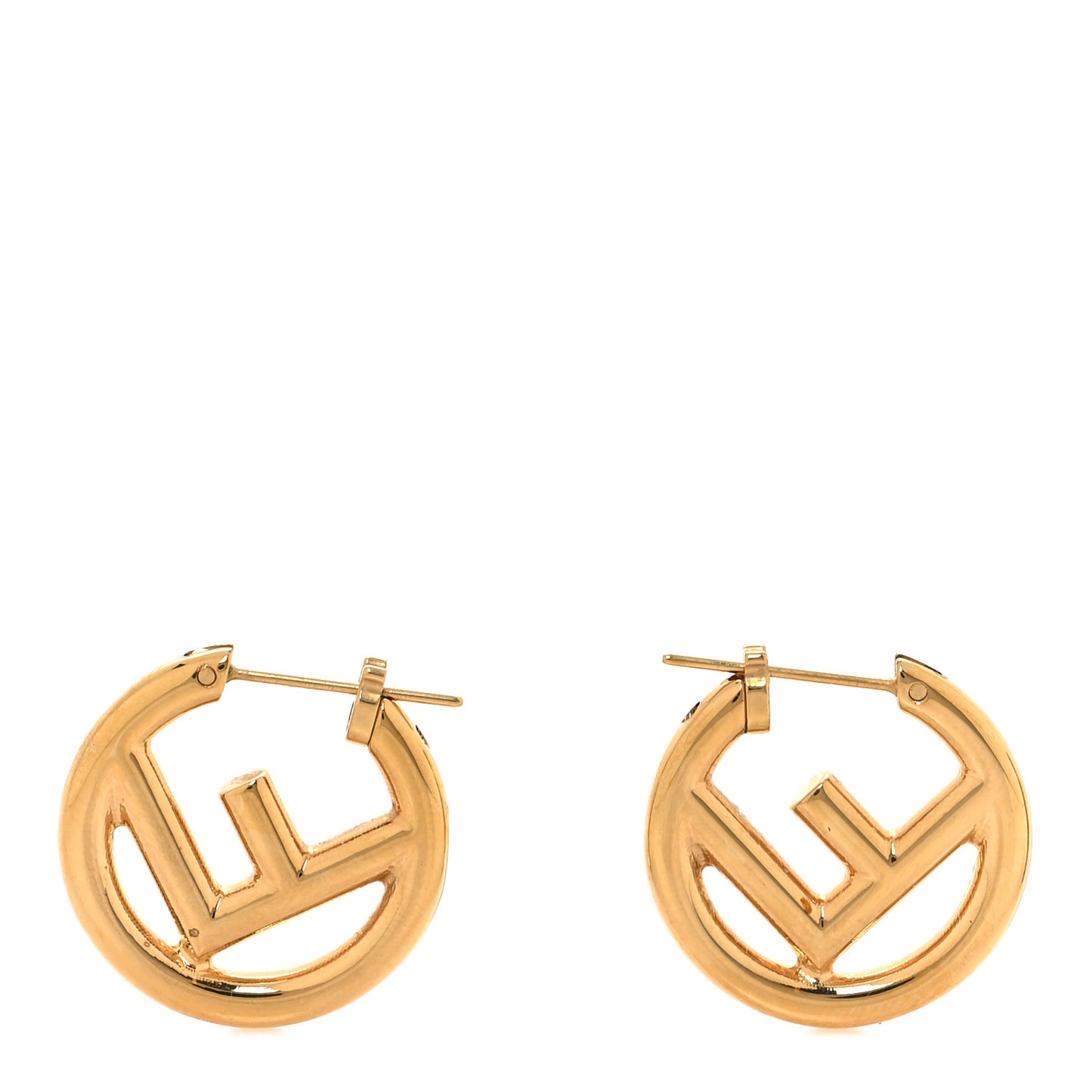 Metal F is Fendi Hoop Earrings Gold