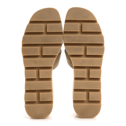 Hermes Suede Goatskin Cork Eze 30 Sandals 39 Beige Argile 6 of 11