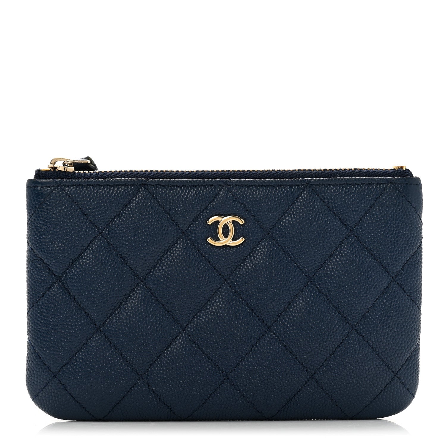 Chanel Caviar Quilted Small Cosmetic Case Navy Blue 1 of 9