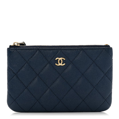 Chanel Caviar Quilted Small Cosmetic Case Navy Blue 1 of 9