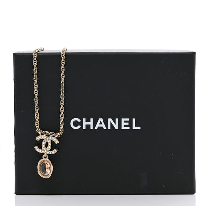 Chanel Crystal Pearl CC Necklace Pearly White Gold 7 of 7