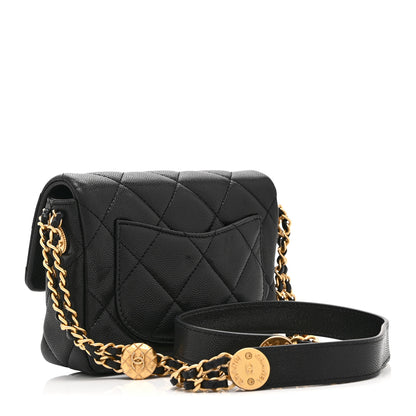 Chanel Caviar Quilted Mini Twist Your Buttons Flap Black 3 of 10