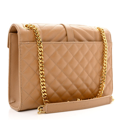 Saint Laurent Grain De Poudre Textured Mixed Matelasse Medium Triquilt Monogram Satchel Cork 3 of 10