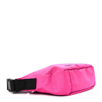 Balenciaga Recycled Sport Nylon Logo Embroidered Wheel Sling Bag Fluo Pink Black 4 of 10