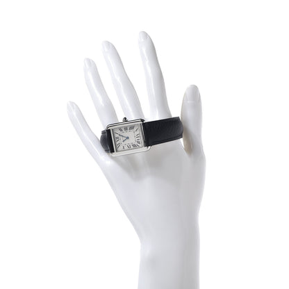 Cartier Stainless Steel Calfskin 24mm Tank Solo Quartz Watch 2 of 10