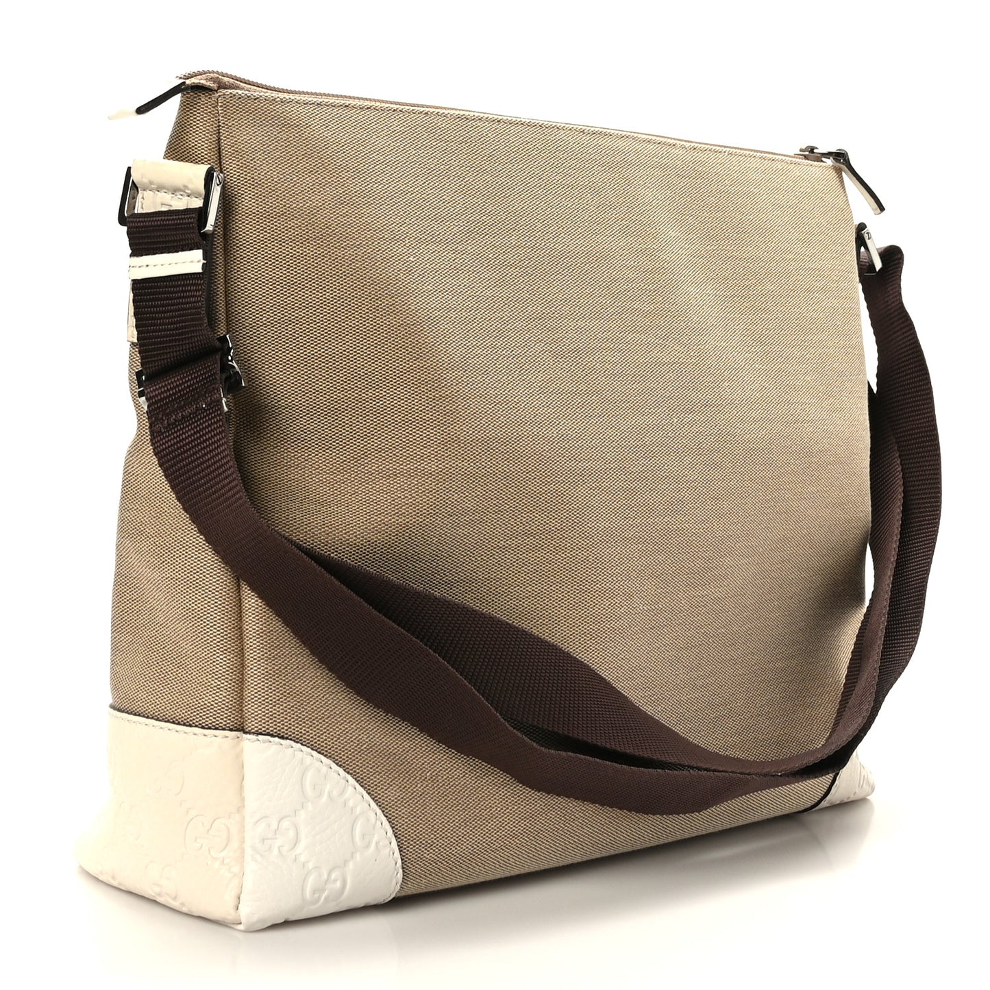 Canvas Guccissima Messenger Bag Off White