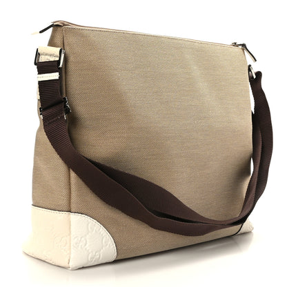 Gucci Canvas Guccissima Messenger Bag Off White 3 of 9