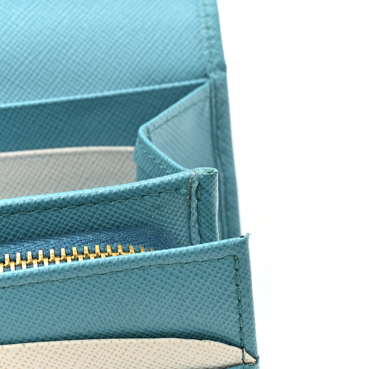Saffiano Metal Continental Flap Wallet Turchese
