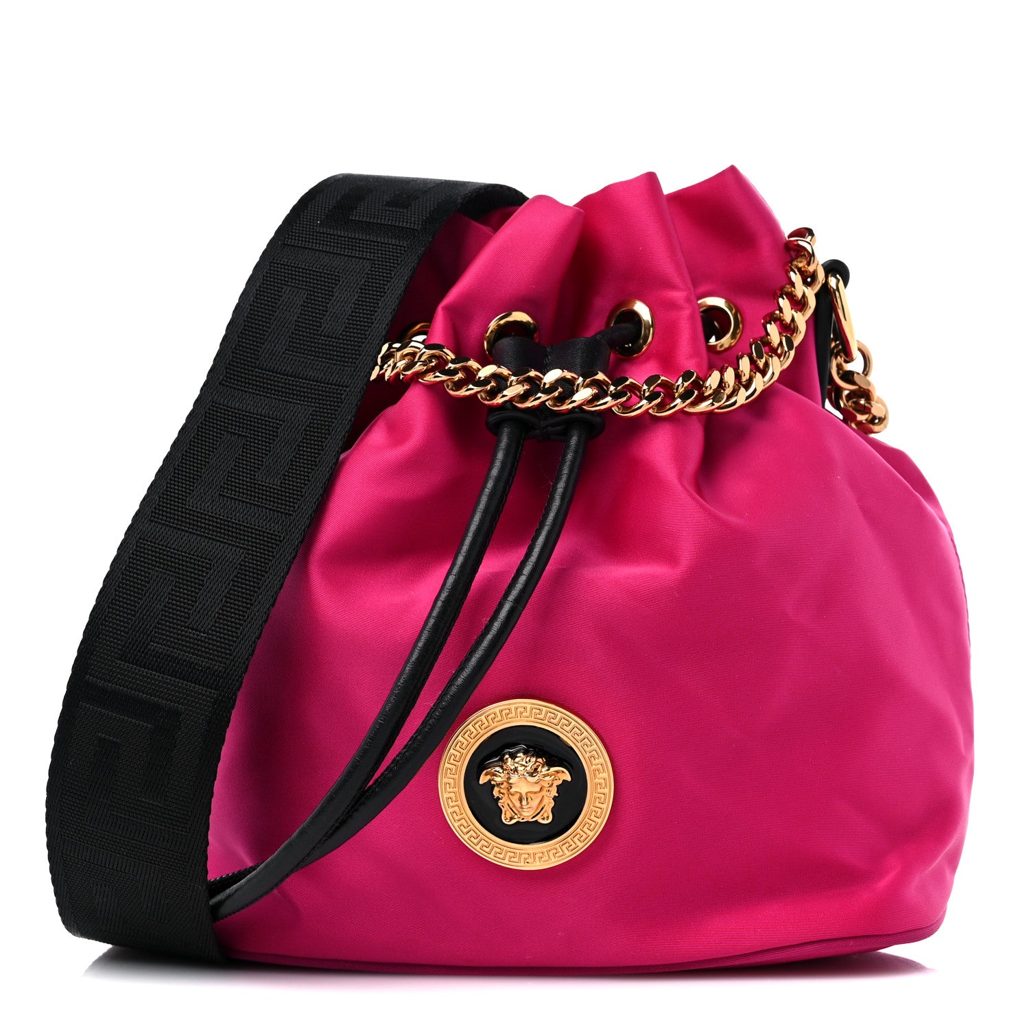Versace NylonMedusa Drawstring Bucket Bag Dahlia Black 1 of 11