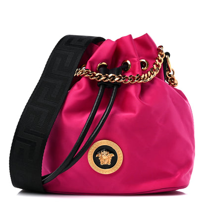 Versace NylonMedusa Drawstring Bucket Bag Dahlia Black 1 of 11