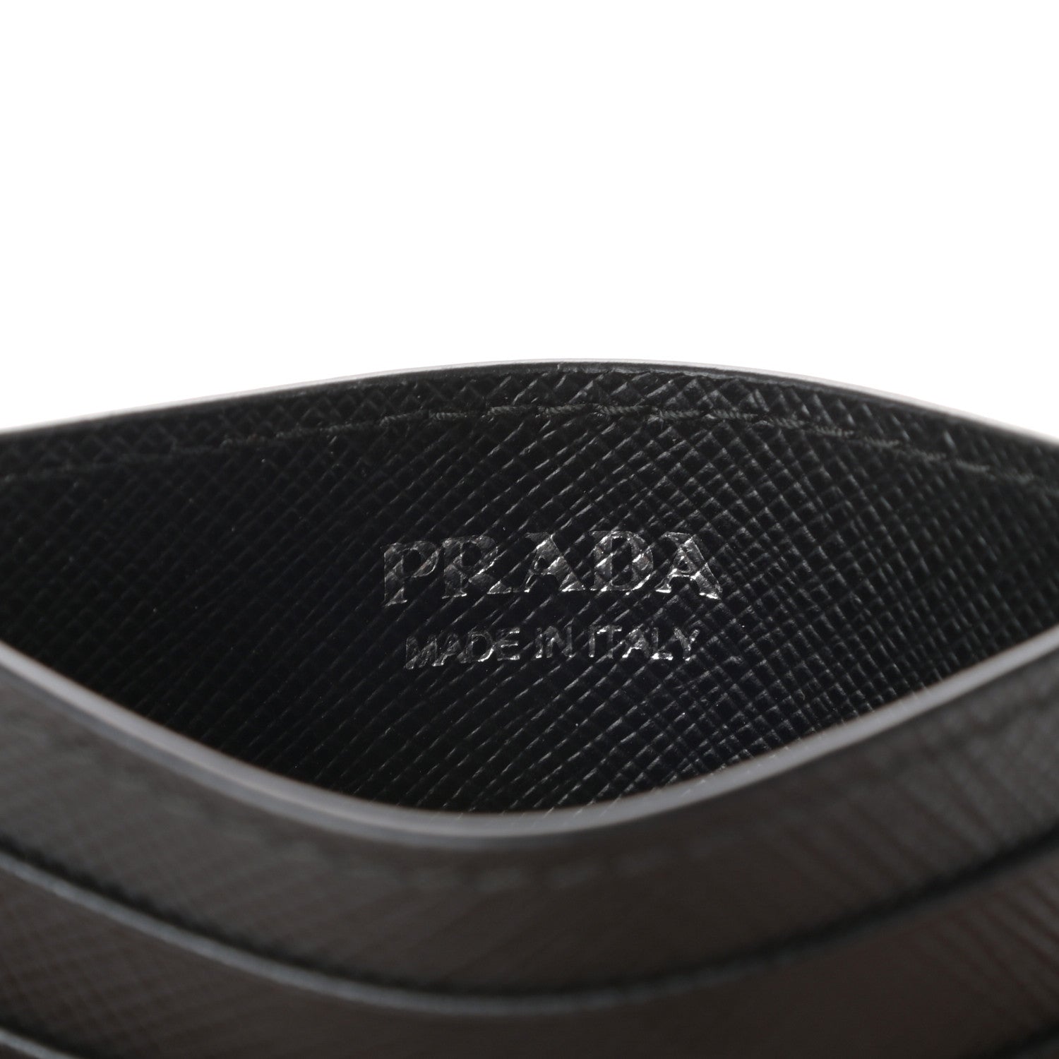 Prada Saffiano Shine Smalto Monochrome Card Holder Black 5 of 6
