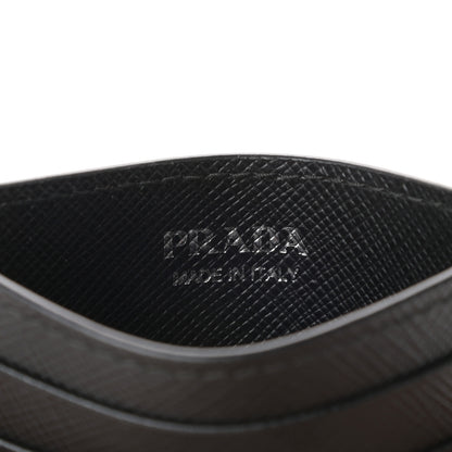 Prada Saffiano Shine Smalto Monochrome Card Holder Black 5 of 6