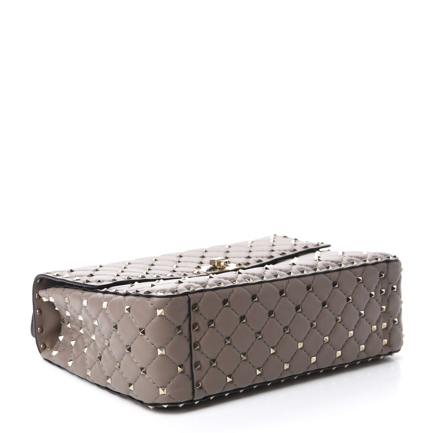 Valentino Garavani Nappa Large Rockstud Spike Shoulder Bag Clay 4 of 9
