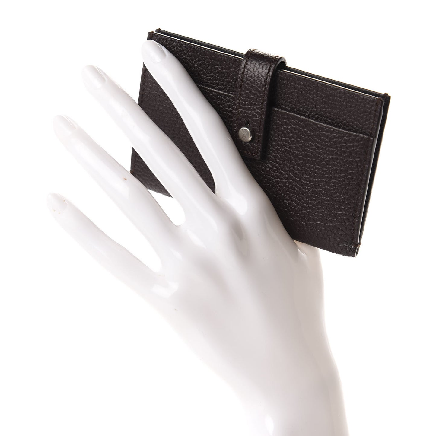 Grained Calfskin Sac De Jour Card Case Black Tulipe