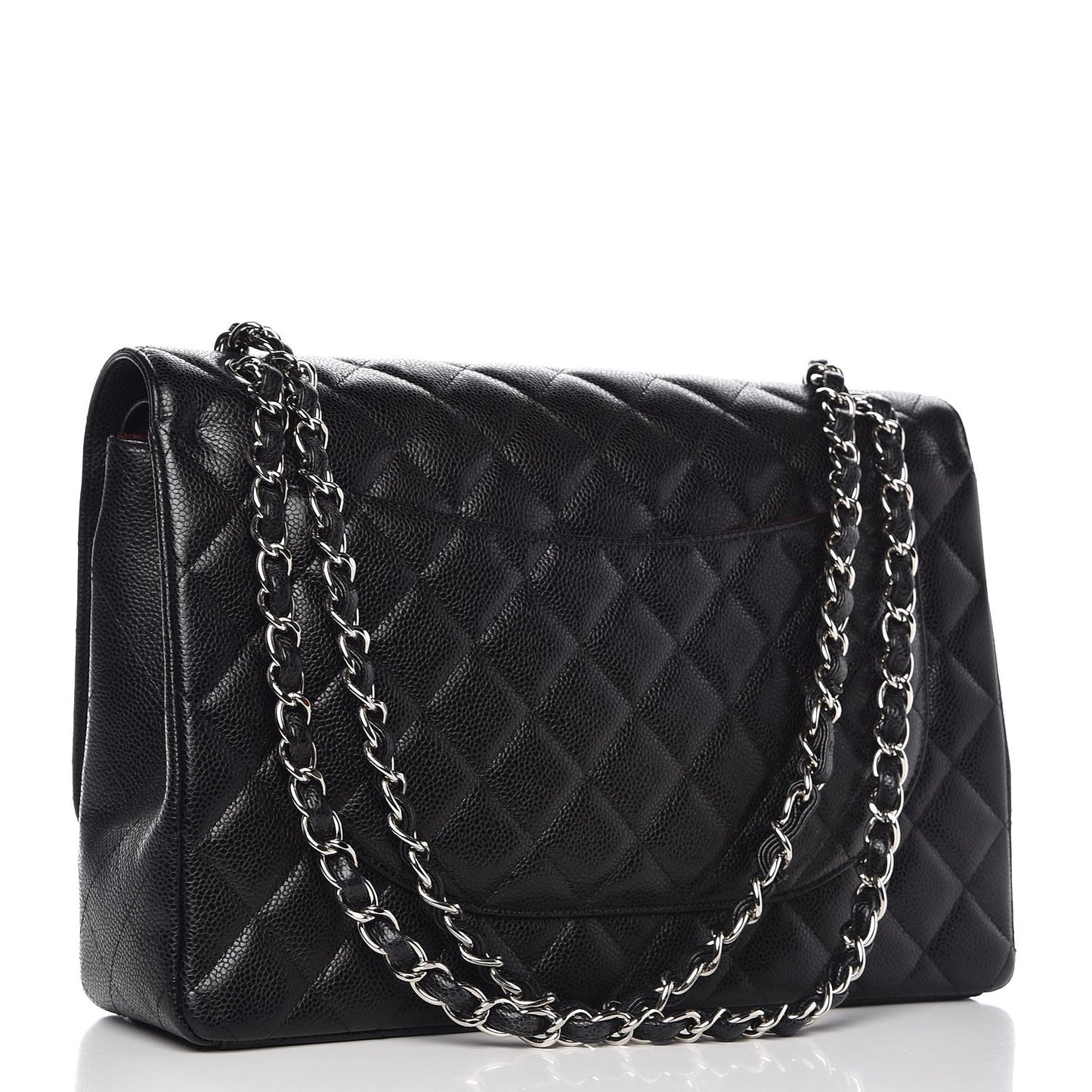 Caviar Quilted Maxi Double Flap Black