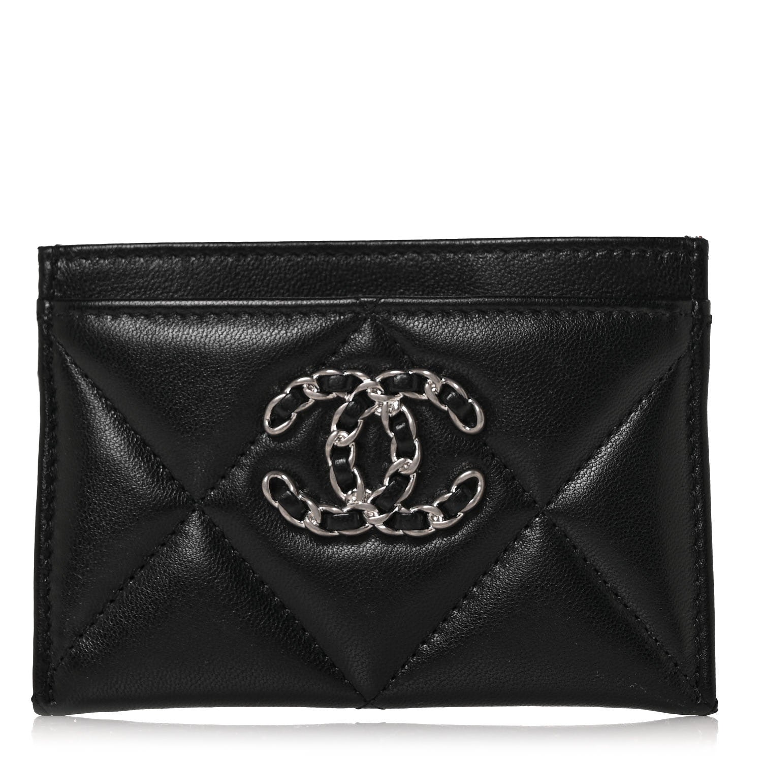 Chanel Lambskin Quilted Chanel 19 Card Holder Black 1 of 10