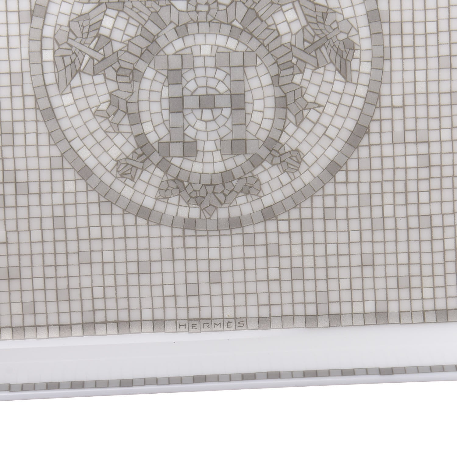 Hermes Porcelain Mosaique Au 24 Sushi Plate Platine 6 of 8