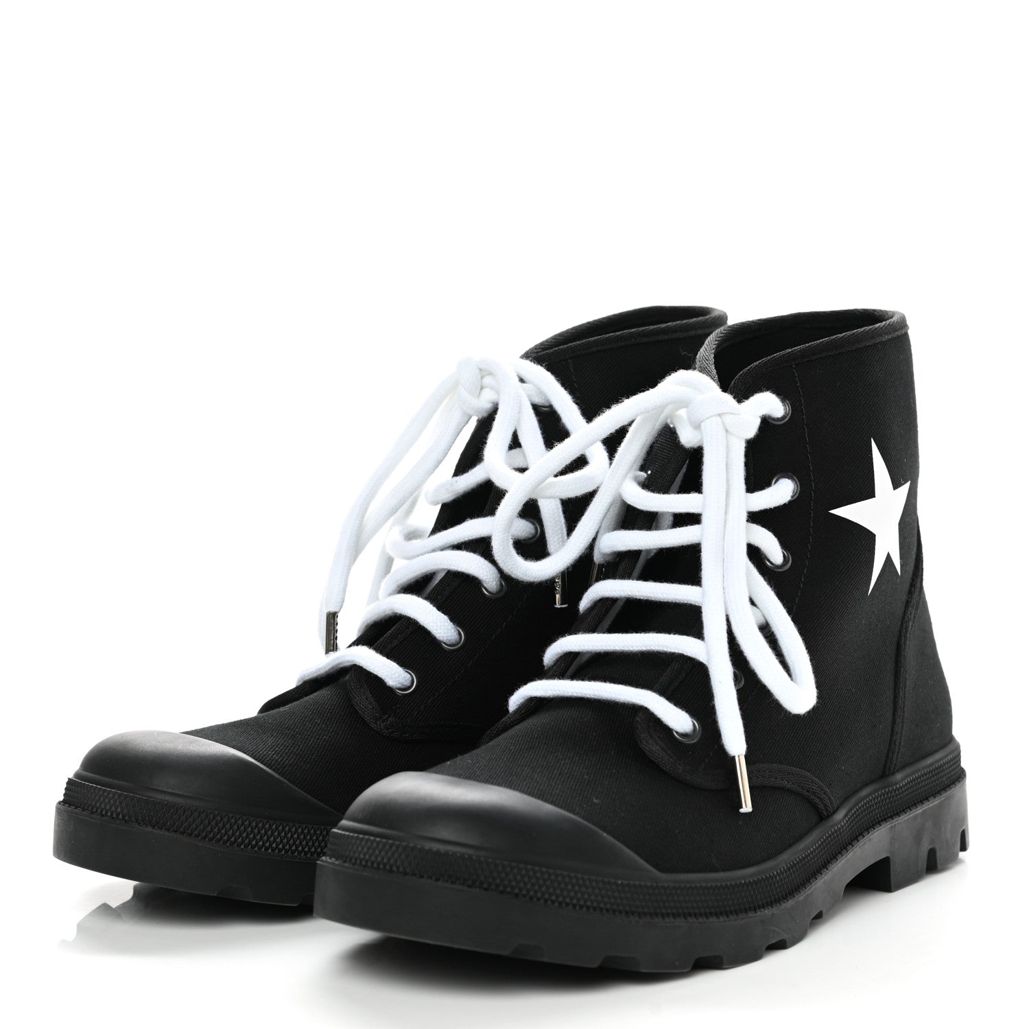 Givenchy Canvas Star Print High Top Sneakers 40 Black White 3 of 9