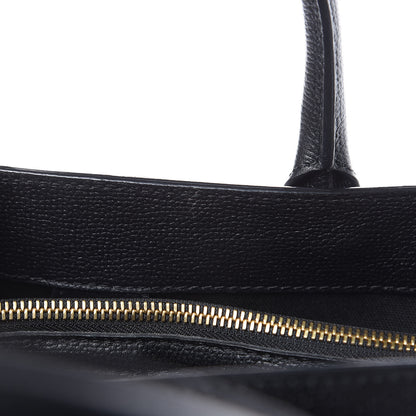 Burberry Grainy Calfskin House Check Medium Banner Tote Black 11 of 12