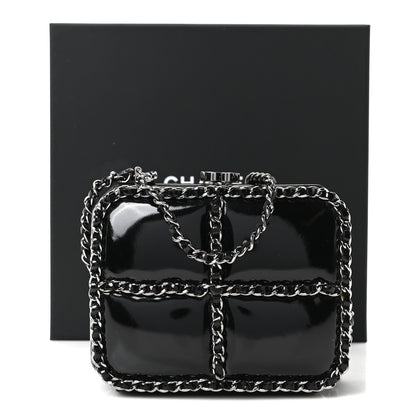 Chanel Patent Minaudiere Chain Clutch Black 8 of 8