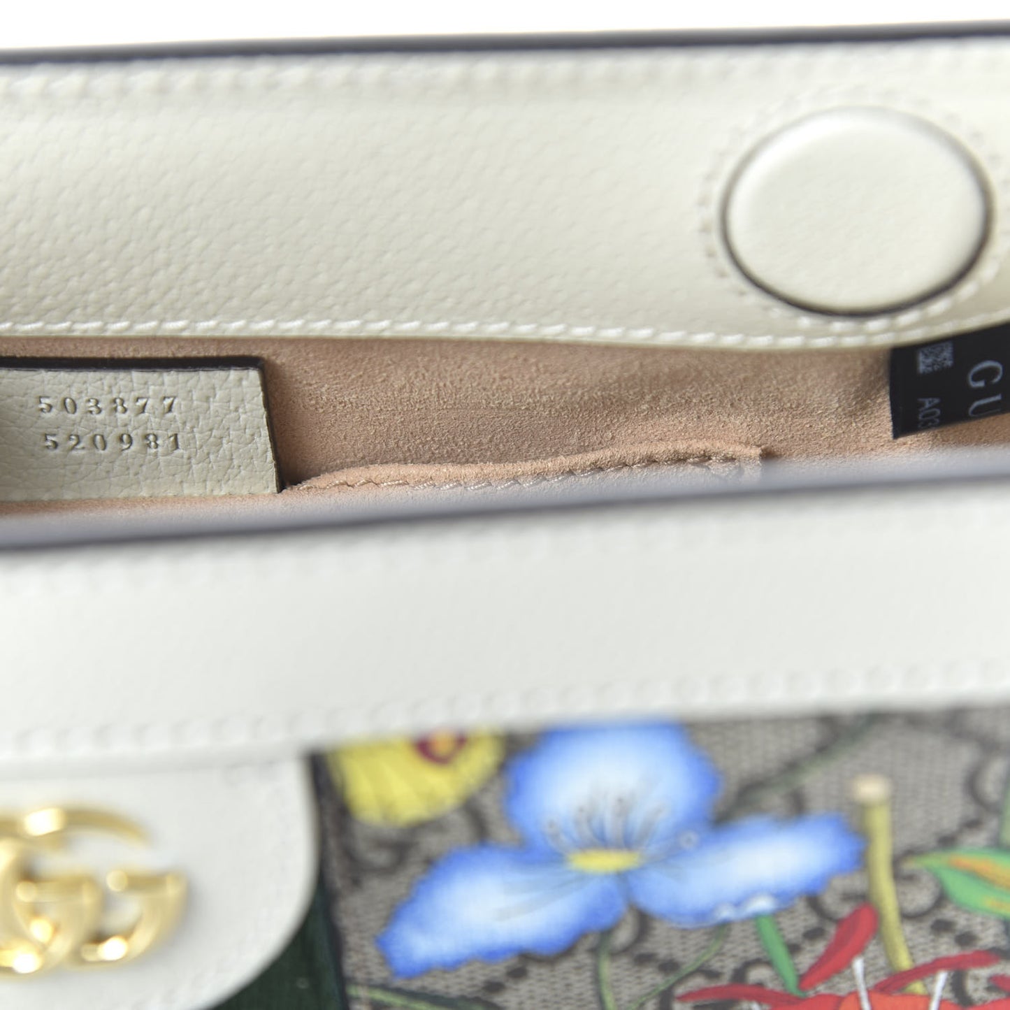 GG Supreme Monogram Flora Web Small Ophidia Chain Shoulder Bag White